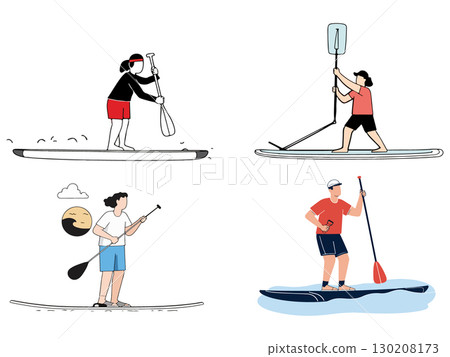 People Paddleboarding People Paddleboarding 130208173