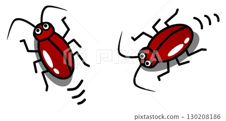 Illustration of a disgusting and scary cockroach that occurs in a dirty house 130208186
