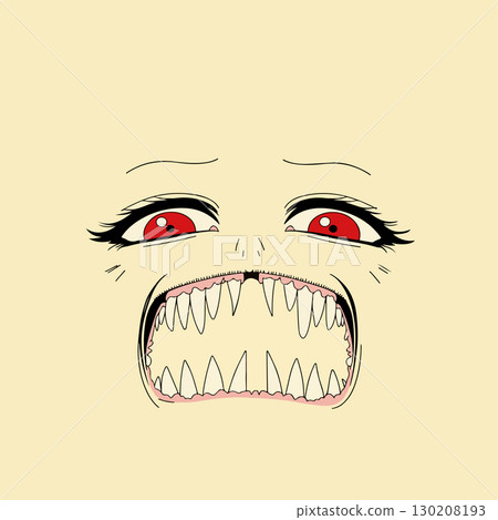 Anime Face with Sharp Teeth Anime Face with Sharp Teeth 130208193