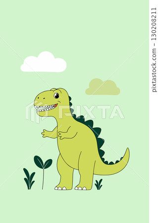 Cartoon Tyrannosaurus Rex Illustration Cartoon Tyrannosaurus Rex Illustration 130208211
