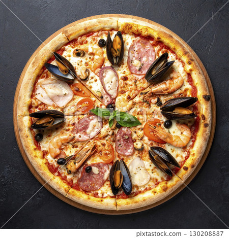 披薩海鮮 AI 生成的圖像 130208887