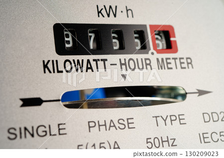 Electric measuring power meter for energy cost at home and office. Electric measuring power meter for energy cost at home and office. 130209023