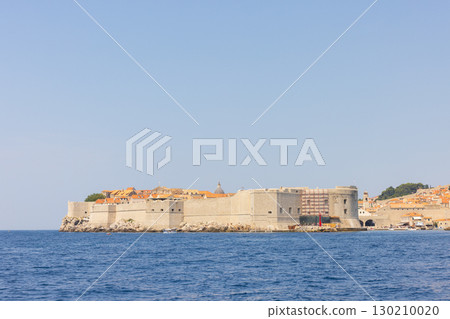 View of the old town of Dubrovnik, Croatia, Europe from a boat 130210020
