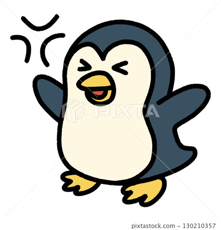 Angry penguin spreading its wings in excitement 130210357