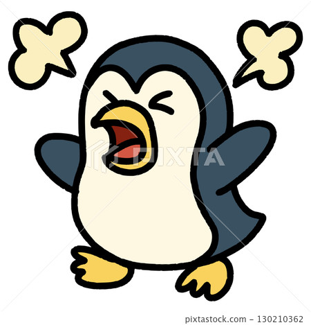 Penguin screaming with excitement and out of breath Penguin screaming with excitement and out of breath 130210362
