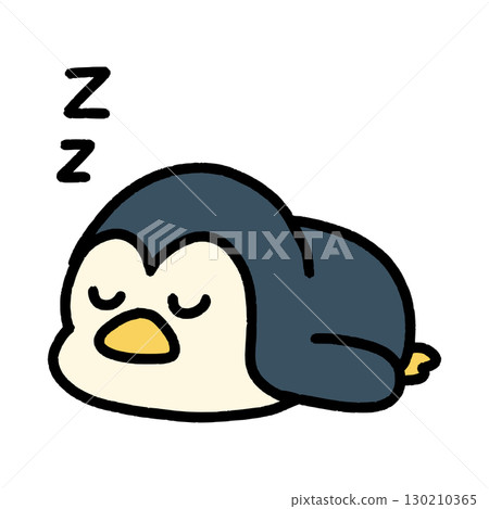 A penguin sleeping soundly 130210365