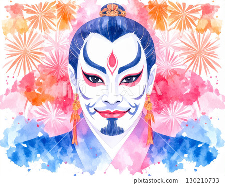 歌舞伎世代AI水彩背景 130210733