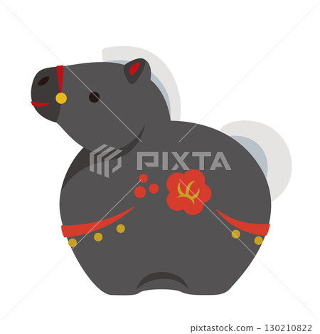 可愛的馬年黑馬十二生肖掛飾 130210822