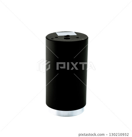 Vertical black light fixture for GU10 or MR16 bulb, isolated on white background, perfect for modern interior lighting and product displays. Vertical black light fixture for GU10 or MR16 bulb, isolated on white background, perfect for modern interior lighting and product displays. 130210932