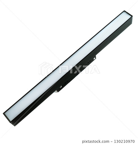 Black linear LED ceiling light with matte diffuser for soft ambient illumination in modern showroom and interior design Black linear LED ceiling light with matte diffuser for soft ambient illumination in modern showroom and interior design 130210970