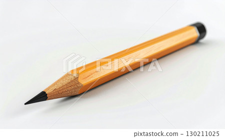 sharpened wooden pencils arranged in a diagonal pattern against a clean white background, education, creativity, writing, drawing, and stationery 130211025