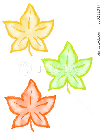 Simple watercolor illustration of autumn leaves 130211087