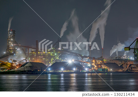 Steelworks night view Steelworks night view 130211434