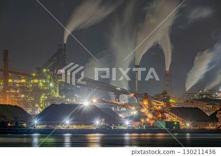 Steelworks night view Steelworks night view 130211436