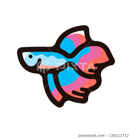 鬥魚插圖圖示(熱帶魚、水族館、動物素材) 鬥魚插圖圖示(熱帶魚、水族館、動物素材) 130211712
