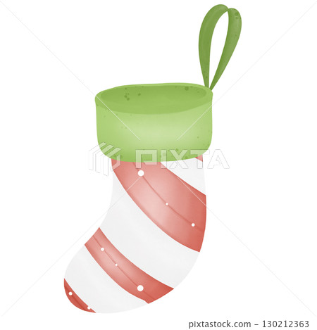 Socks used for Christmas decoration hand drawn transparency illustration 130212363