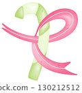 Candy cane with pink ribbon for Christmas decorations 130212512