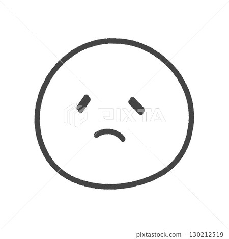 Black handwritten emoji with a gloomy face - Image of negative emotions such as disappointment and dejected expression Black handwritten emoji with a gloomy face - Image of negative emotions such as disappointment and dejected expression 130212519