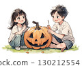 孩子們製作南瓜燈 130212554