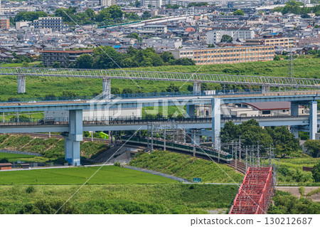 京都府八幡市京阪電車京二迂迴路線男山展望台眺望的景色 130212687