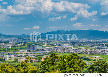 View from Otokoyama Observatory, Yawata City, Kyoto Prefecture 130212696