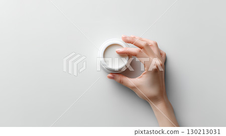 female hand holding a cup of coffee female hand holding a cup of coffee 130213031