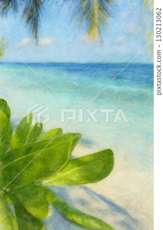 Beach with palm trees 130213062