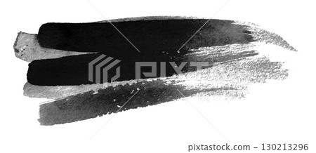 black watercolor background. Artistic hand paint. Isolated on transparent background. 130213296