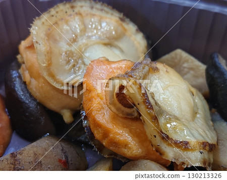 Scallop and vegetable side dish Scallop and vegetable side dish 130213326