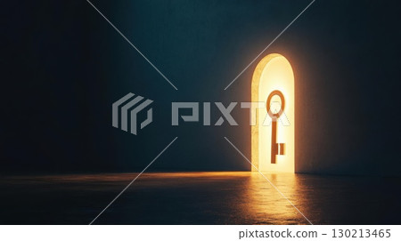 Glowing Keyhole Door Success with Hope, and Future. Glowing Keyhole Door Success with Hope, and Future. 130213465