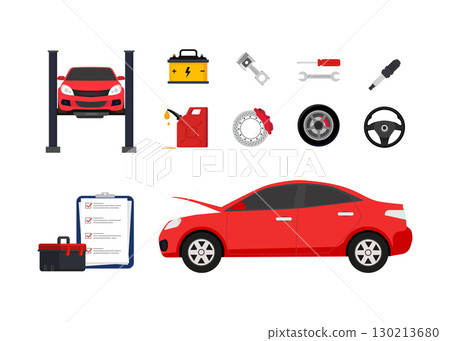 Car Service Set Vector Icons stock illustration Car Service Set Vector Icons stock illustration 130213680