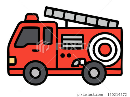 Simple and cute fire engine illustration Simple and cute fire engine illustration 130214372