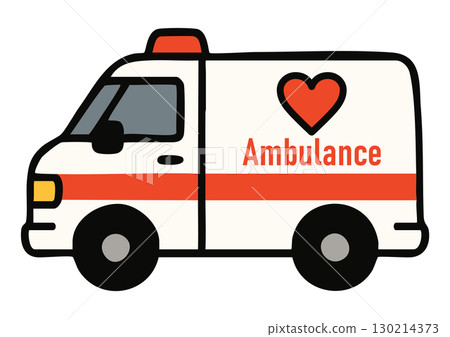 Simple and cute ambulance illustration 130214373
