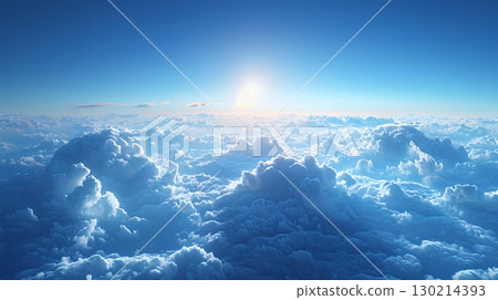 靛藍色的天空和柔軟的積雲 靛藍色的天空和柔軟的積雲 130214393