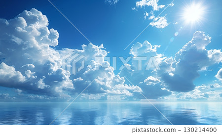 靛藍色的天空和柔軟的積雲 130214400
