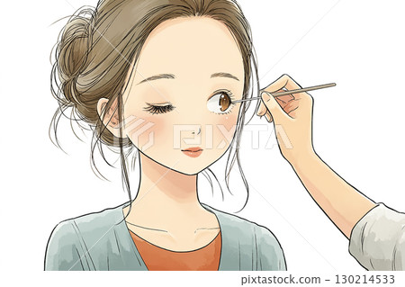 Miyu系列：接受睫毛嫁接療程的女性美容插圖 130214533