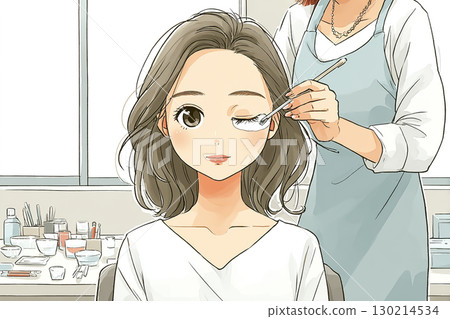 Miyu系列：接受睫毛嫁接療程的女性美容插圖 130214534