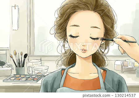 Miyu系列：接受睫毛嫁接療程的女性美容插圖 130214537