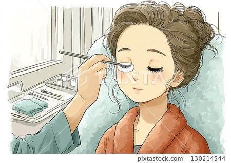 Miyu系列：接受睫毛嫁接療程的女性美容插圖 130214544