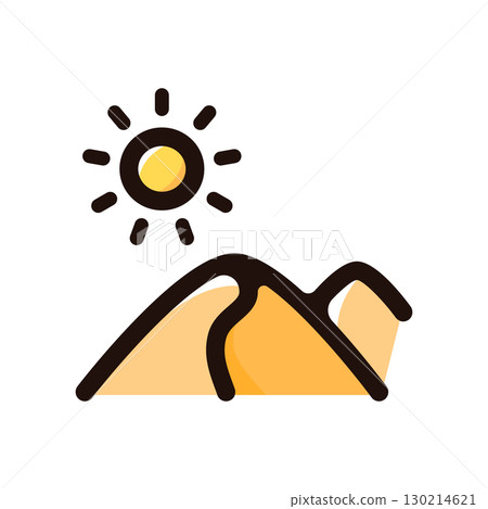 Desert illustration icon (geography, climate, desert material) Desert illustration icon (geography, climate, desert material) 130214621