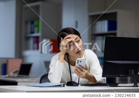 A woman with overtime A woman with overtime 130214635