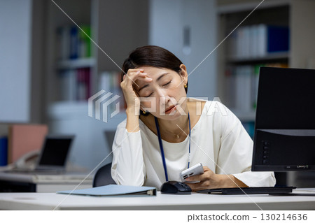 A woman with overtime 130214636