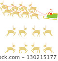 Reindeer and Santa Claus illustration material set 130215177