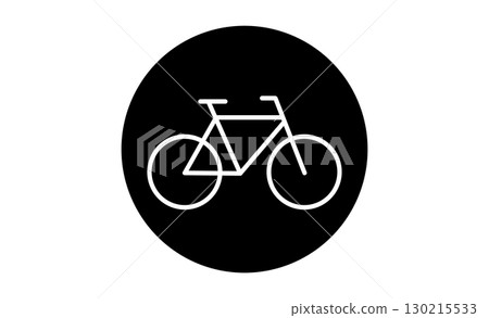 Bicycle lane sign illustration icon 130215533