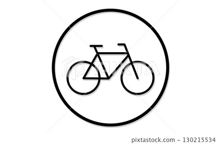 Bicycle lane sign illustration icon Bicycle lane sign illustration icon 130215534