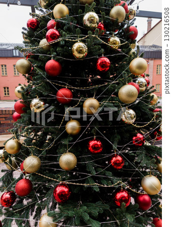 Decorated Christmas tree 130216508