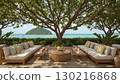 Cozy tropical terrace by the sea with island view 130216868