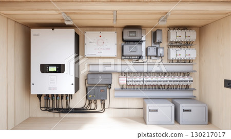 High-tech utility corner in an autonomous house with integrated 130217017