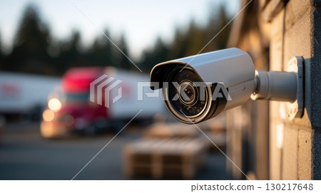 Security Camera on Wall Outdoors Security Camera on Wall Outdoors 130217648