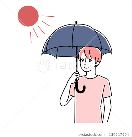 A man holding a parasol 130217994